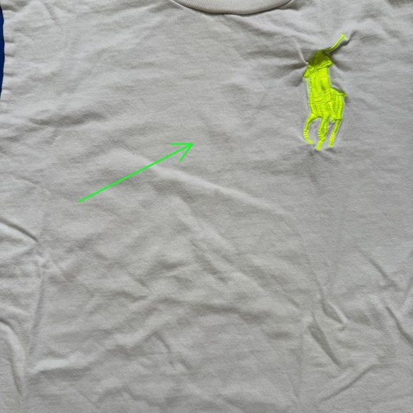 Polo Ralph Lauren Big Pony Color Block T-Shirt Youth Size Large 14/16 Blue White - Picture 3 of 8